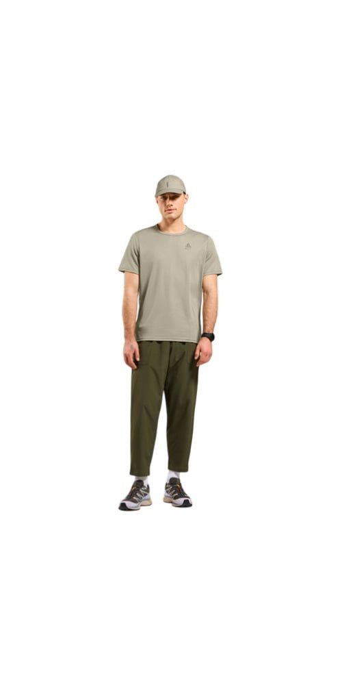 Odlo T-Shirt Wander-/Freizeit Crew Neck Cardada (100% Polyester) agate grau/khaki