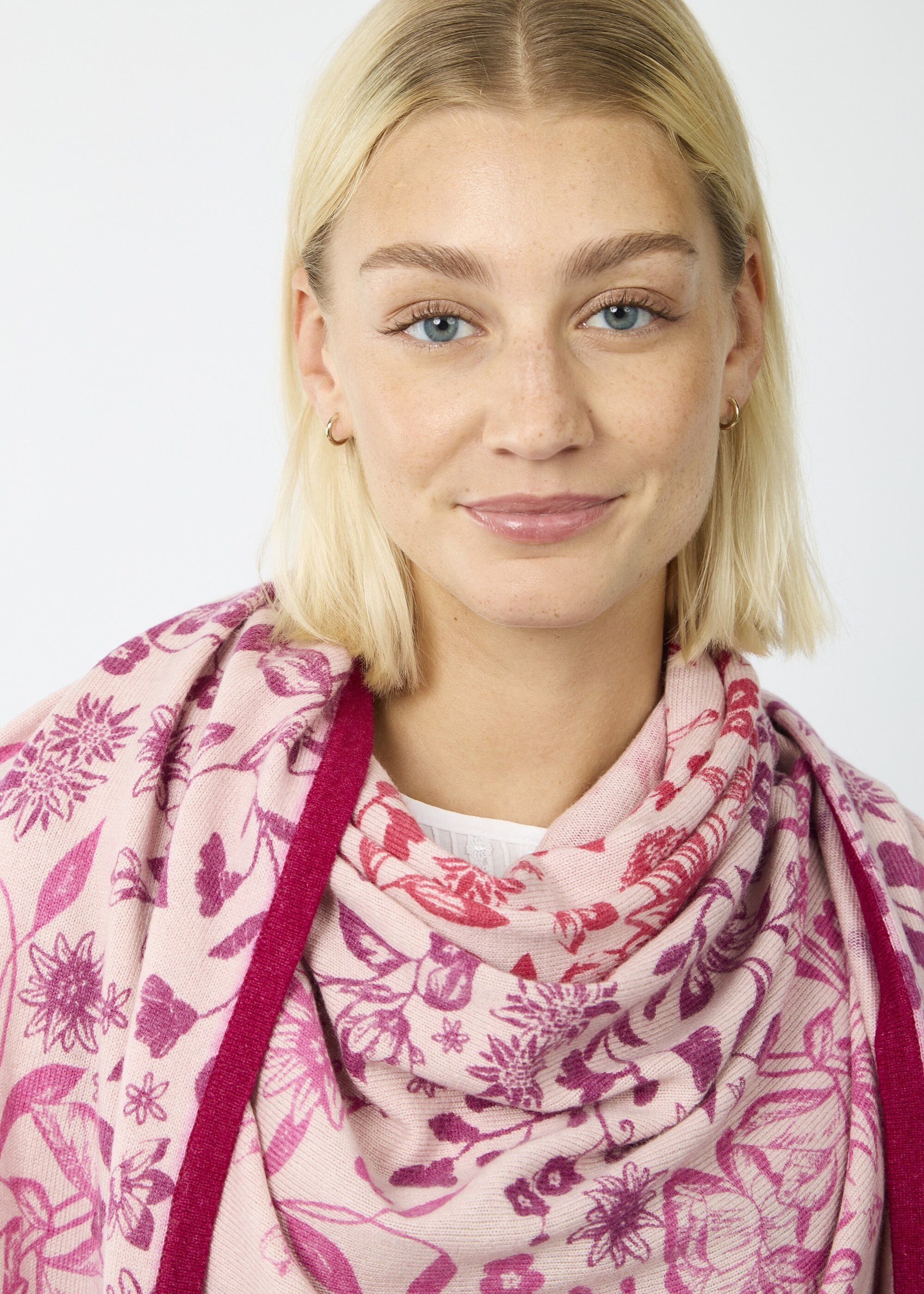 Codello Halstuch, mit handgedrucktem Blumen-Motiv