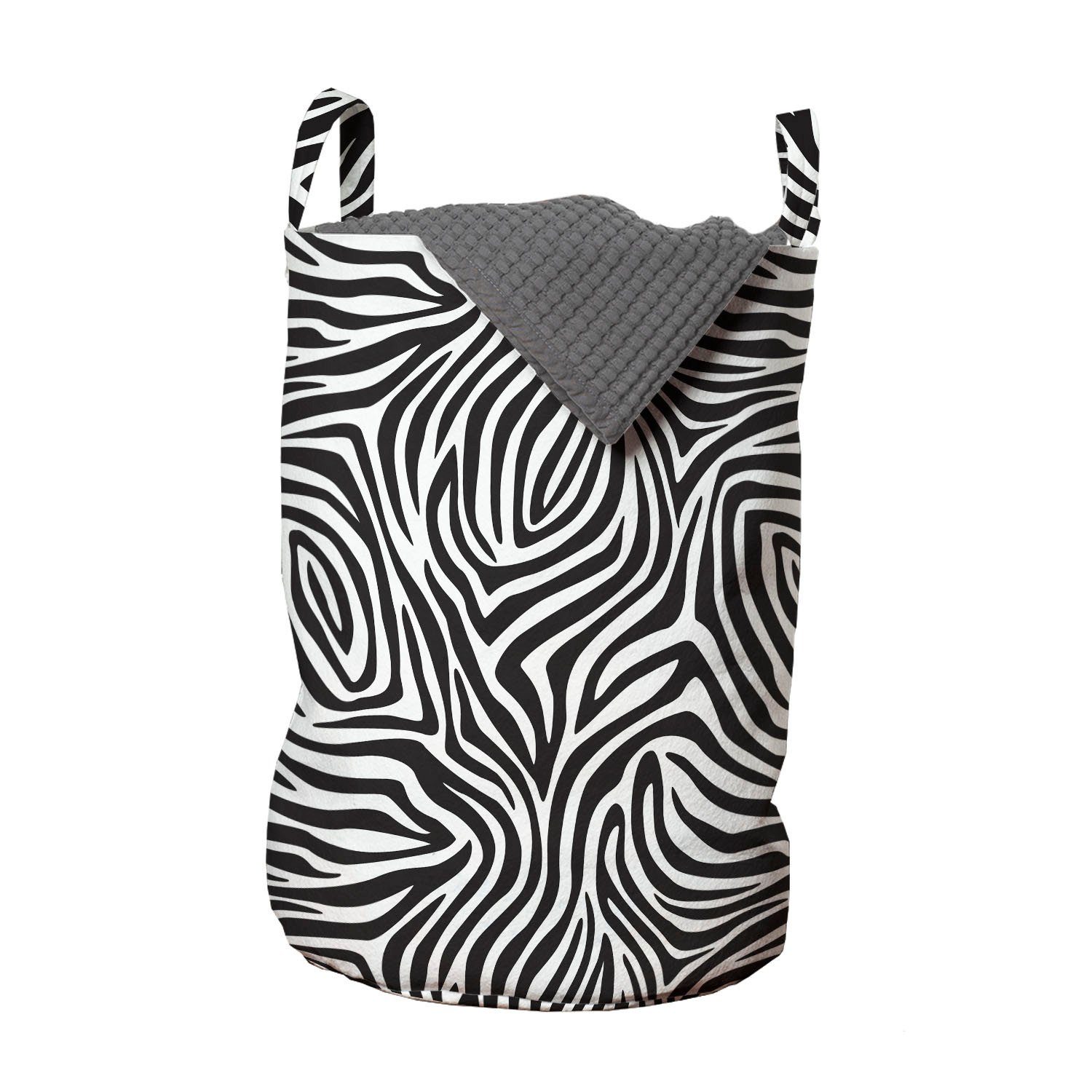 Abakuhaus Wäschesäckchen Zebra-Haut-Muster Wäschekorb Streifen Griffen Waschsalons, mit Kordelzugverschluss für