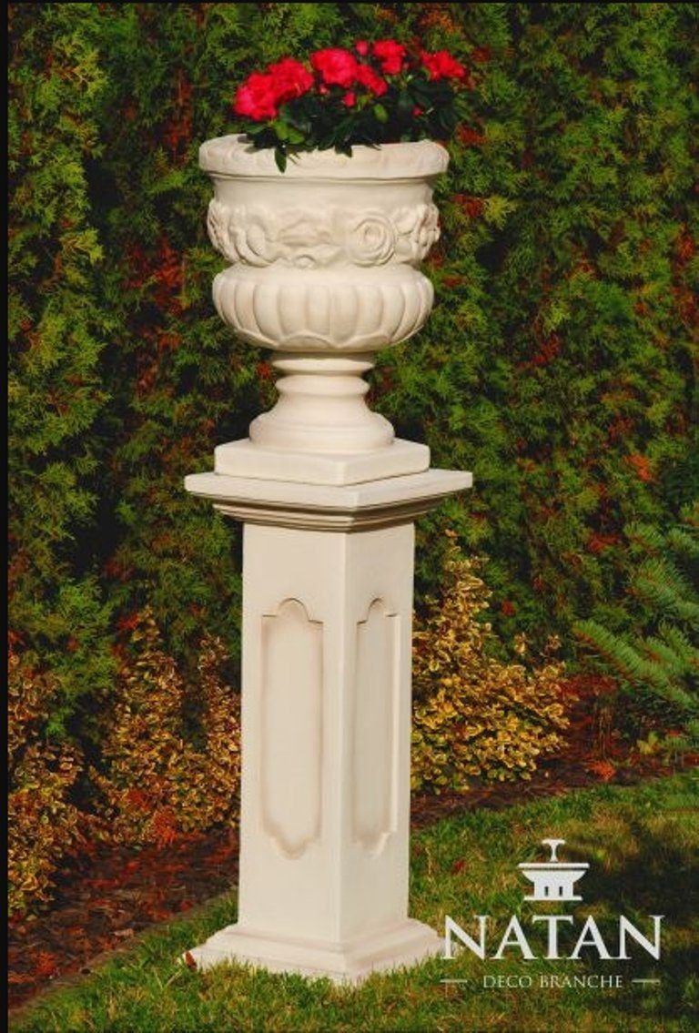 JVmoebel Skulptur Blumenkorb Kasten Blumen Vase Gefäss Garten Terrasse Figuren