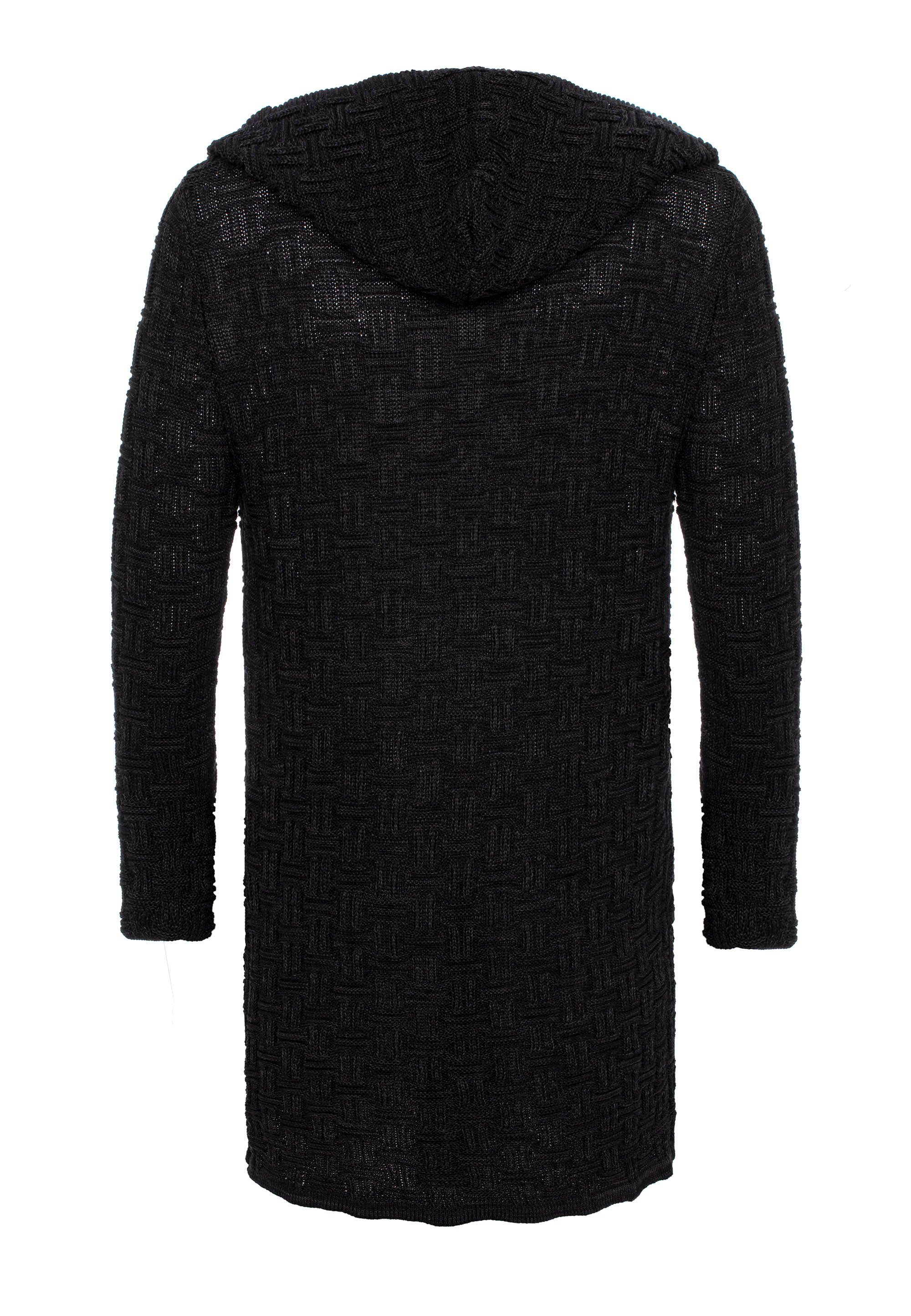 Schnitt mit Strickjacke RedBridge Shreveport asymmetrischem schwarz-grau