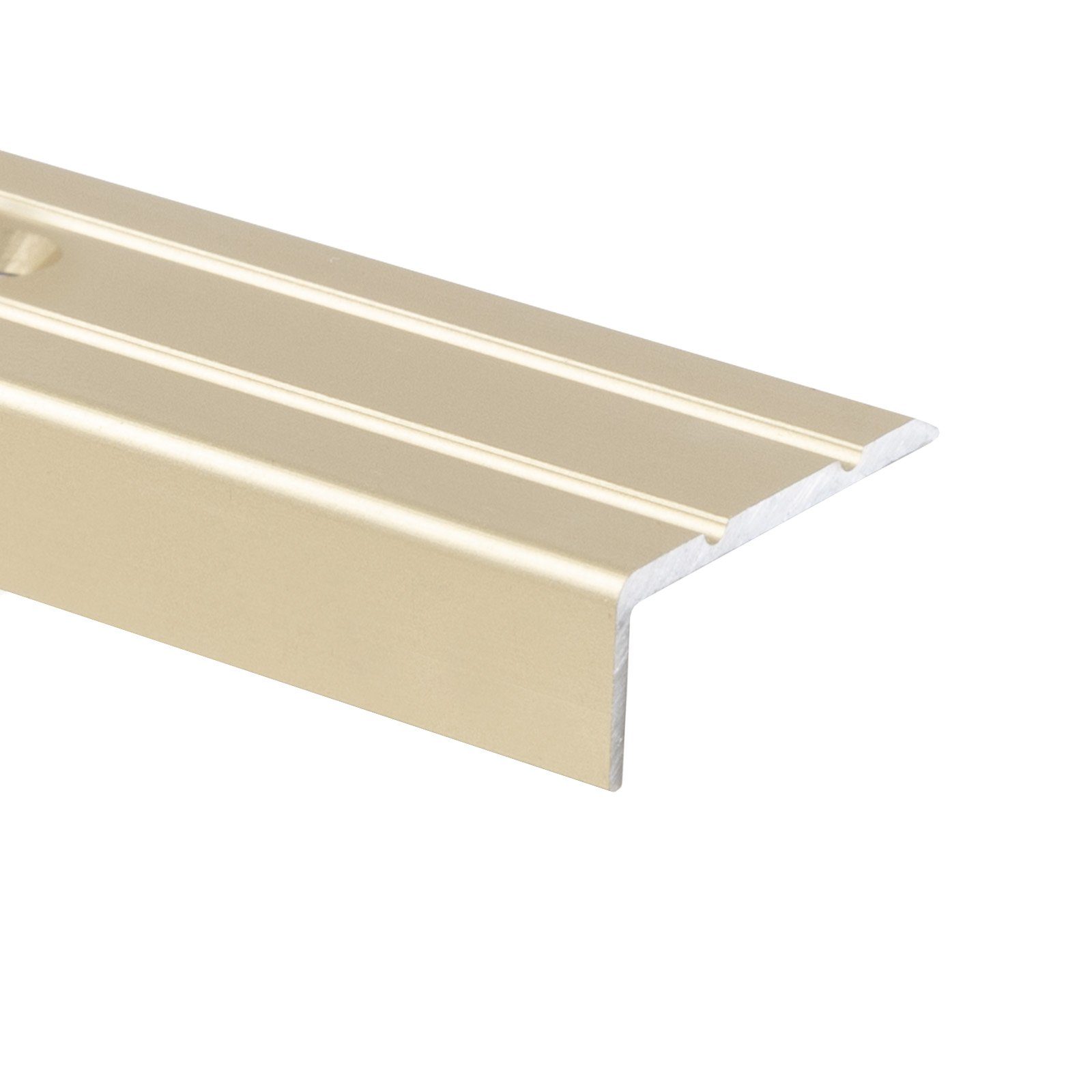 Karat Winkelprofil für Treppenstufen & Absätze, Aluminium, 24,5 x 10 mm, selbstklebend oder vorgebohrt