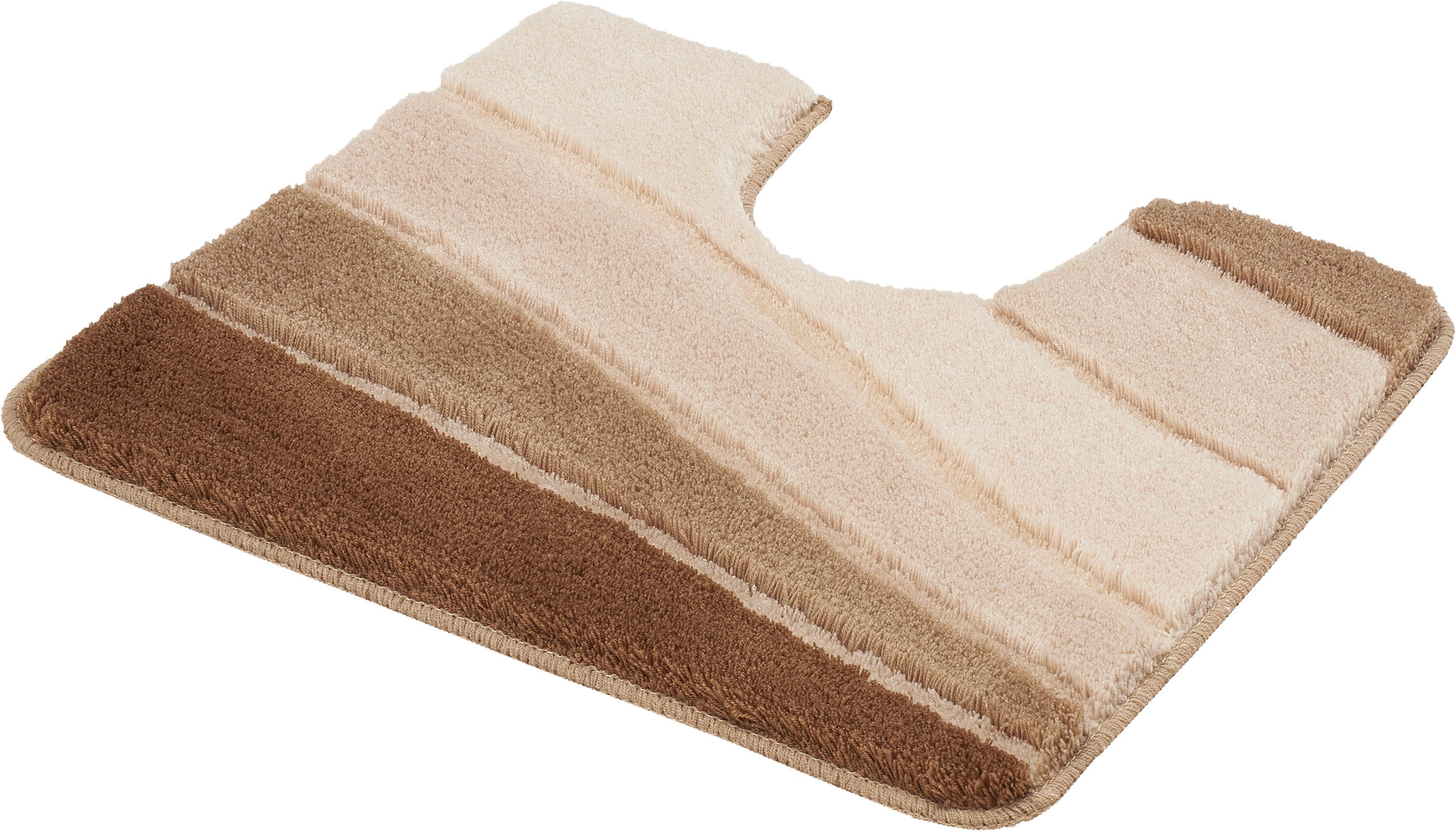 Kleine Wolke Badematte Ocean, Badvorleger, Badezimmer Teppich, Höhe 21 mm, rutschhemmend beschichtet, fußbodenheizungsgeeignet, Kunstfaser, Badteppich, Wellen Design, mit Farbverlauf, Hoch-Tief Effekt, waschbar