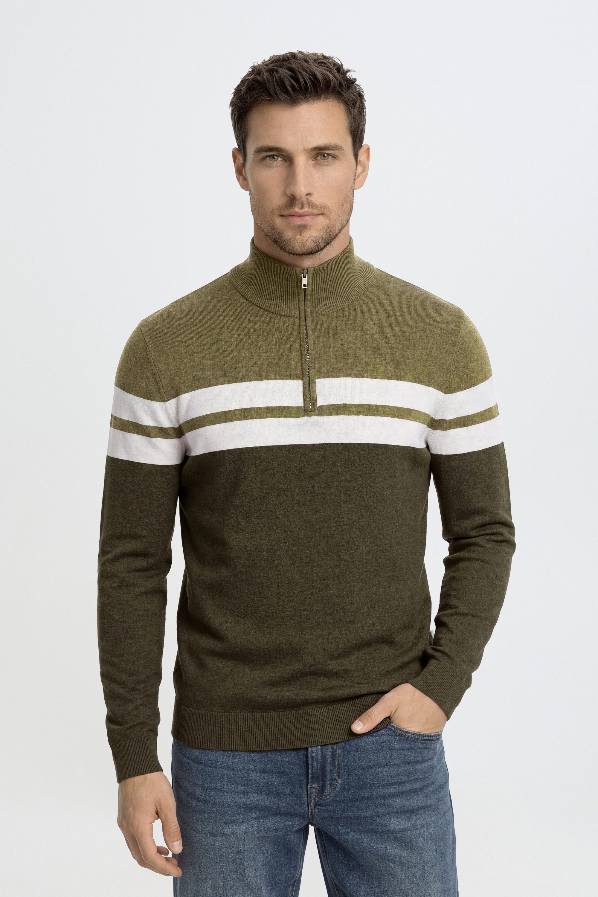 Blend Troyer BHNaresh Feinstrick Troyer im Colorblock-Design