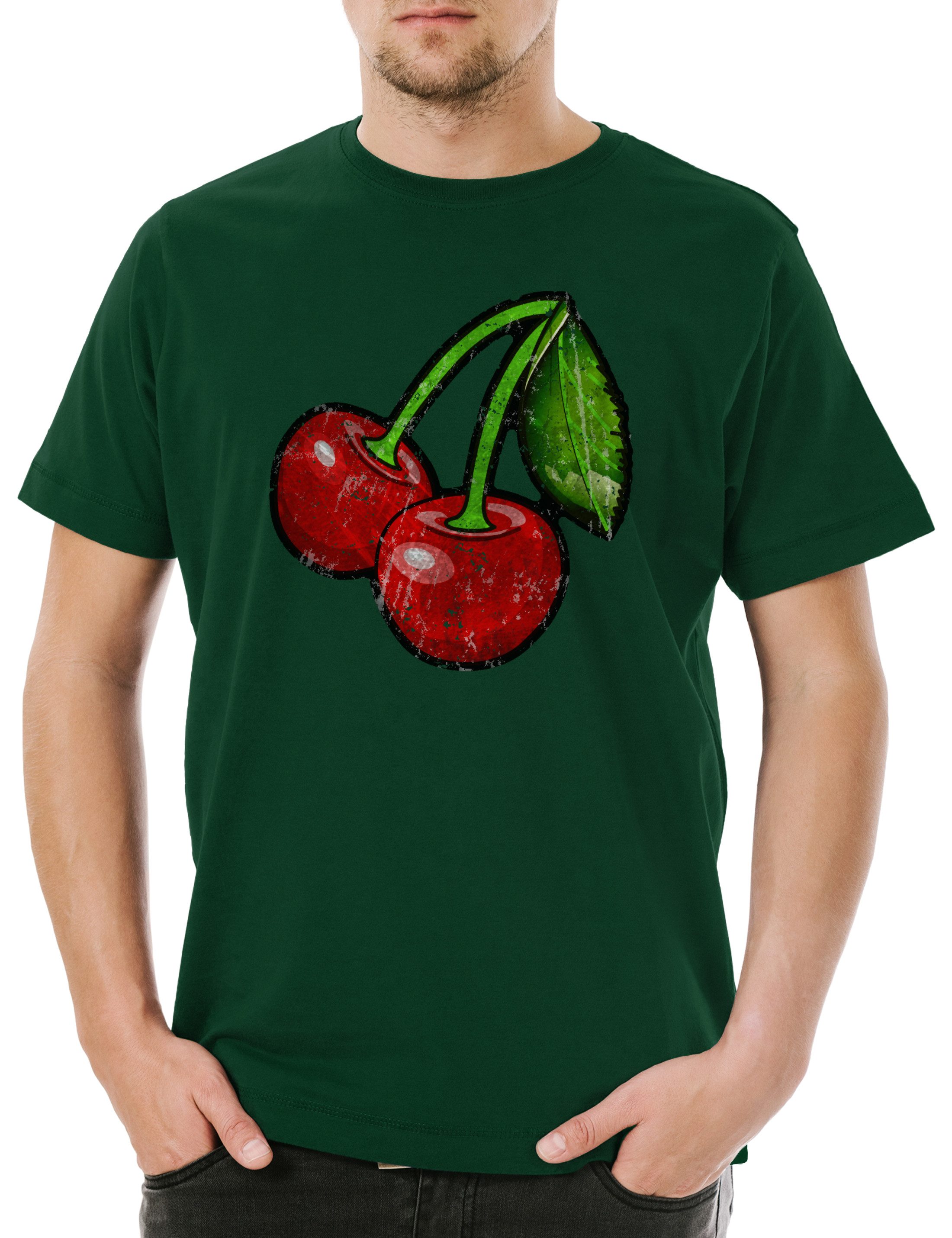 Urban Backwoods Print-Shirt Oldschool Cherries Vintage Logo I Herren T-Shir günstig online kaufen
