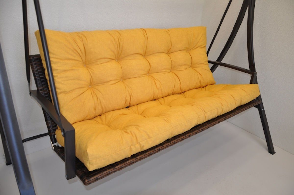 Sitzkissen für Rattani 5 gelb Hollywoodschaukel Größen Polster Kissen