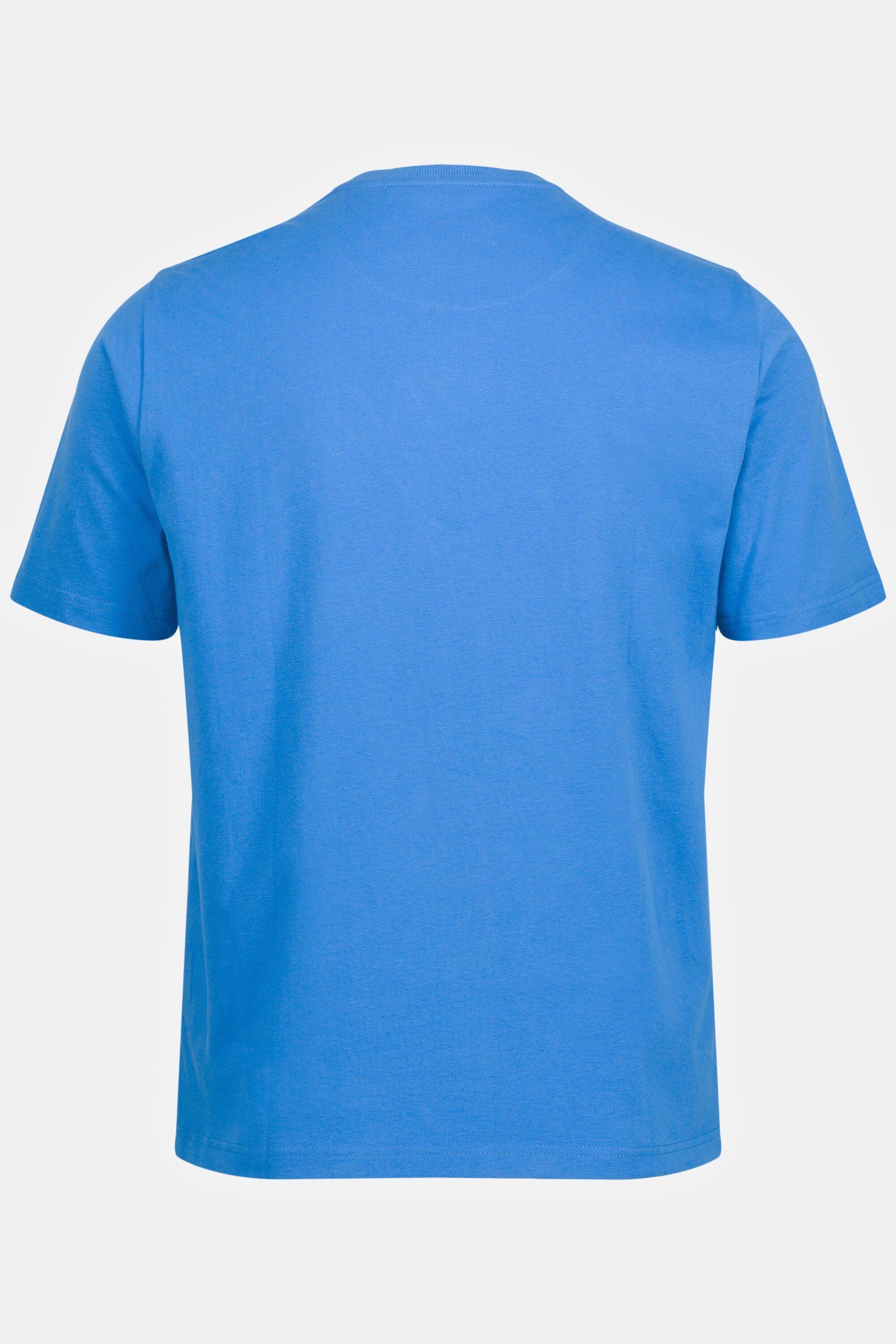 Halbarm T-Shirt Rundhals blau JP1880 T-Shirt Stickerei