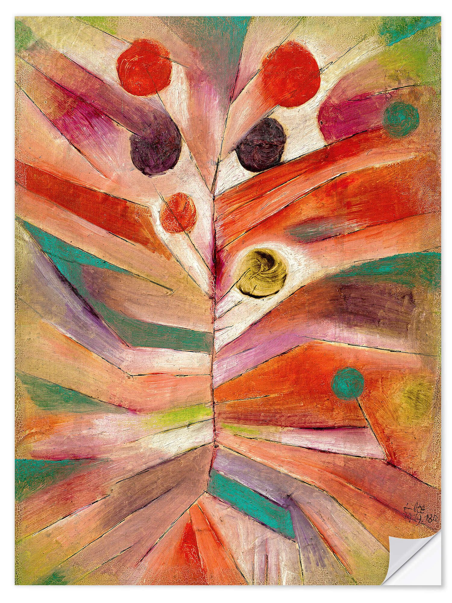 Posterlounge Wandfolie Paul Klee, Federpflanze, Malerei