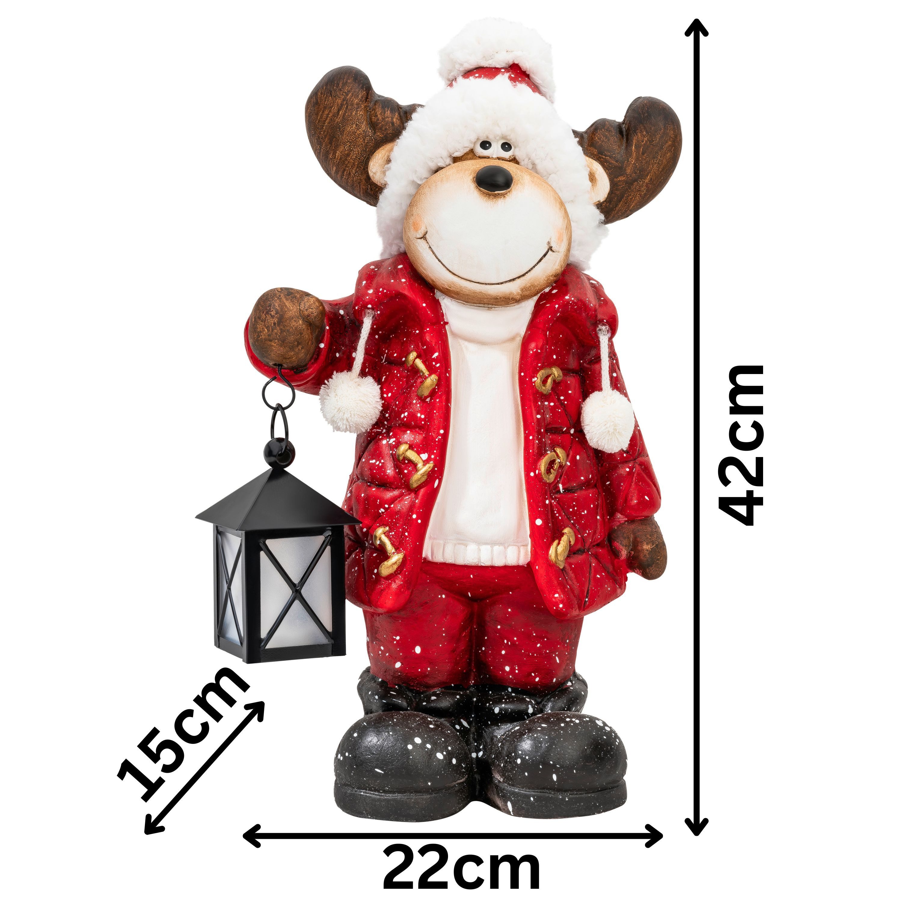 Kamelio Weihnachtsfigur Elch 40cm Weihnachtsdeko Figuren mit Laterne Weihna günstig online kaufen