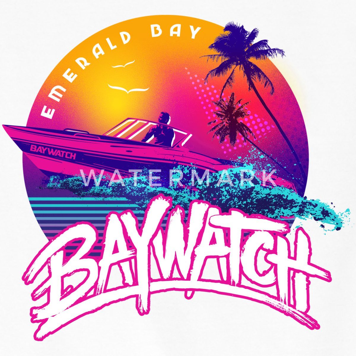 Spreadshirt T-Shirt Baywatch Boot Emerald Bay Männer Premium Tank Top (1-tlg)