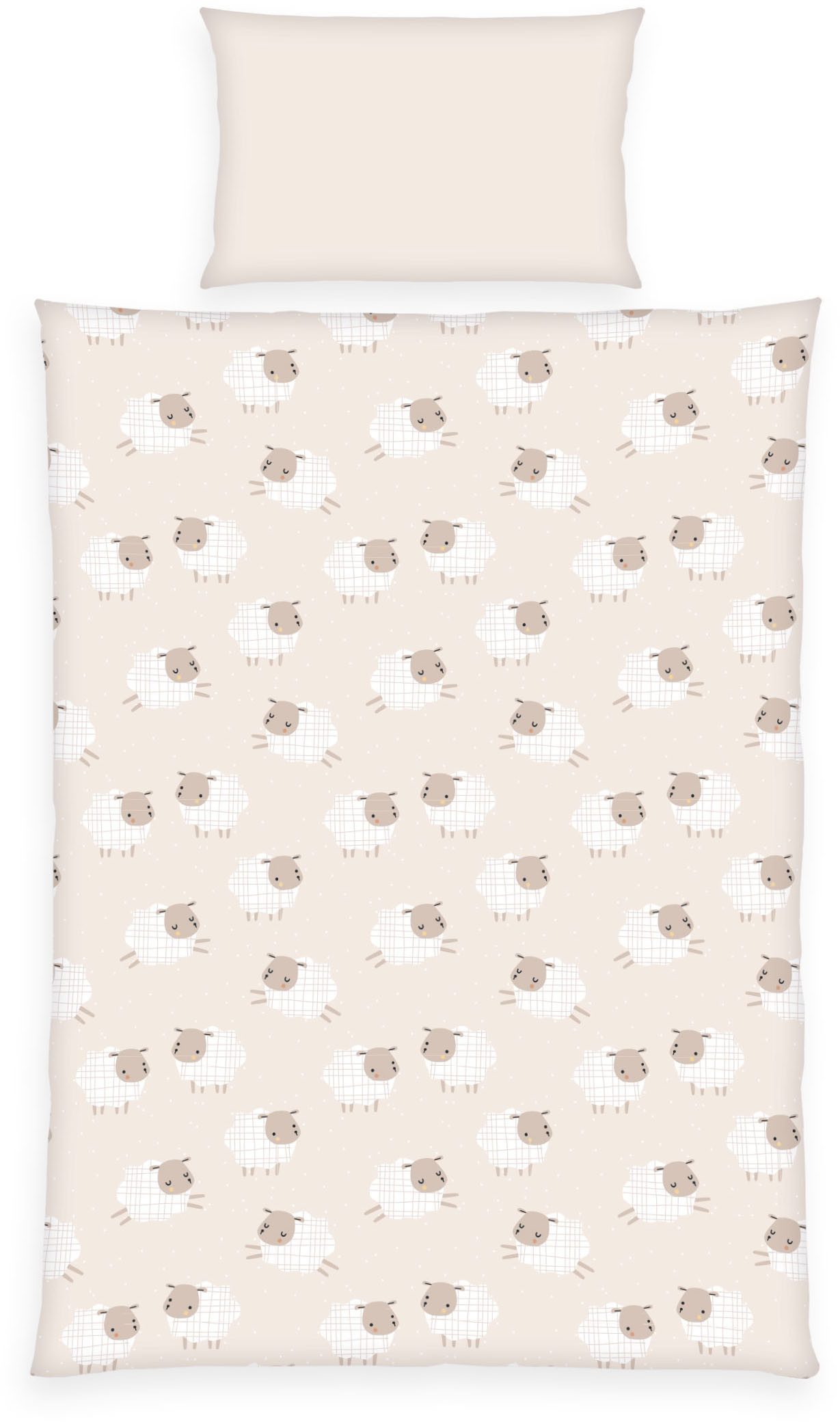 Baby Best Wendebettwäsche babybest Schäfchen, Flanell, 2 teilig, besonders kuschelig