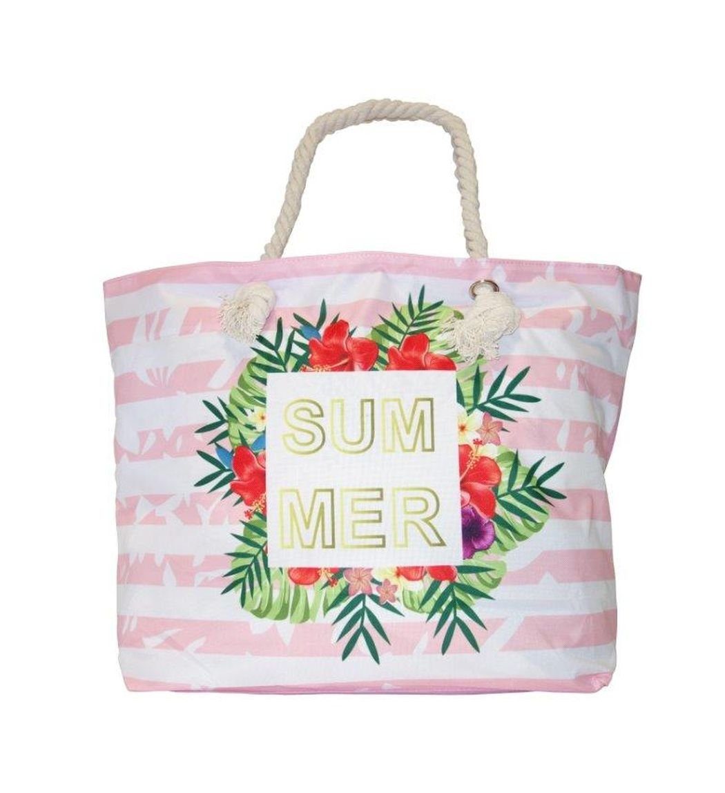 Antonio Shopper Strandtasche Tasche Motiv Summer Tropic Art: Nr. 78 - Summer - Rosa