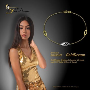 GoldDream Goldarmband GoldDream 18,5cm Armband Glamour Zirkonia (Armband), Damen Armbänder ca. 18,5cm, 333 Gelbgold - 8 Karat, gold, weißgold