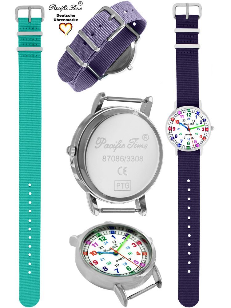 Pacific Time Quarzuhr Set Kinder Armbanduhr Lernuhr Wechselarmband, Mix und Match Design - Gratis Versand