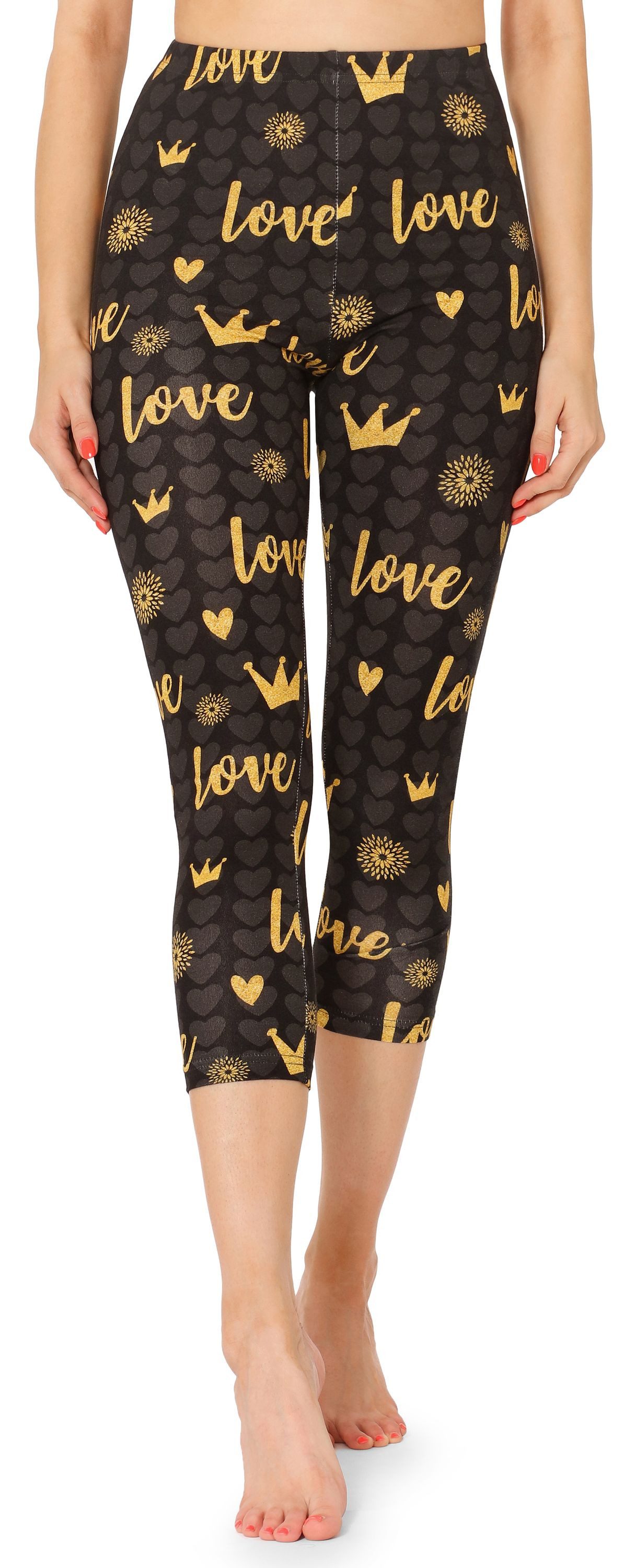 Merry Style Leggings Damen 3/4 Capri Leggings MS10-411 (1-tlg) elastischer Bund