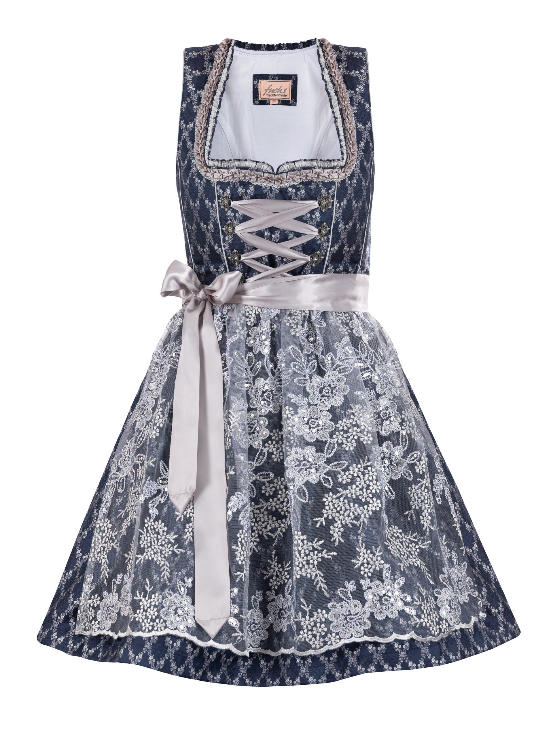 Trachten24.de Dirndl Mini Dirndl Sophia marine (2-tlg) Rockteil 50cm