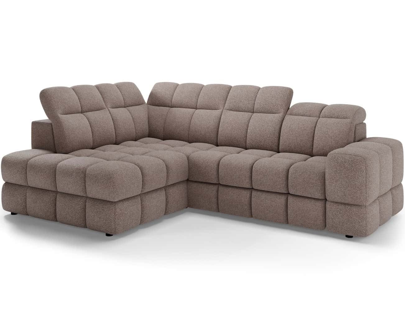 Eltap Ecksofa Bronon, mit Schlaffunktion, Bettkasten,verstellbaren Kopflehnen