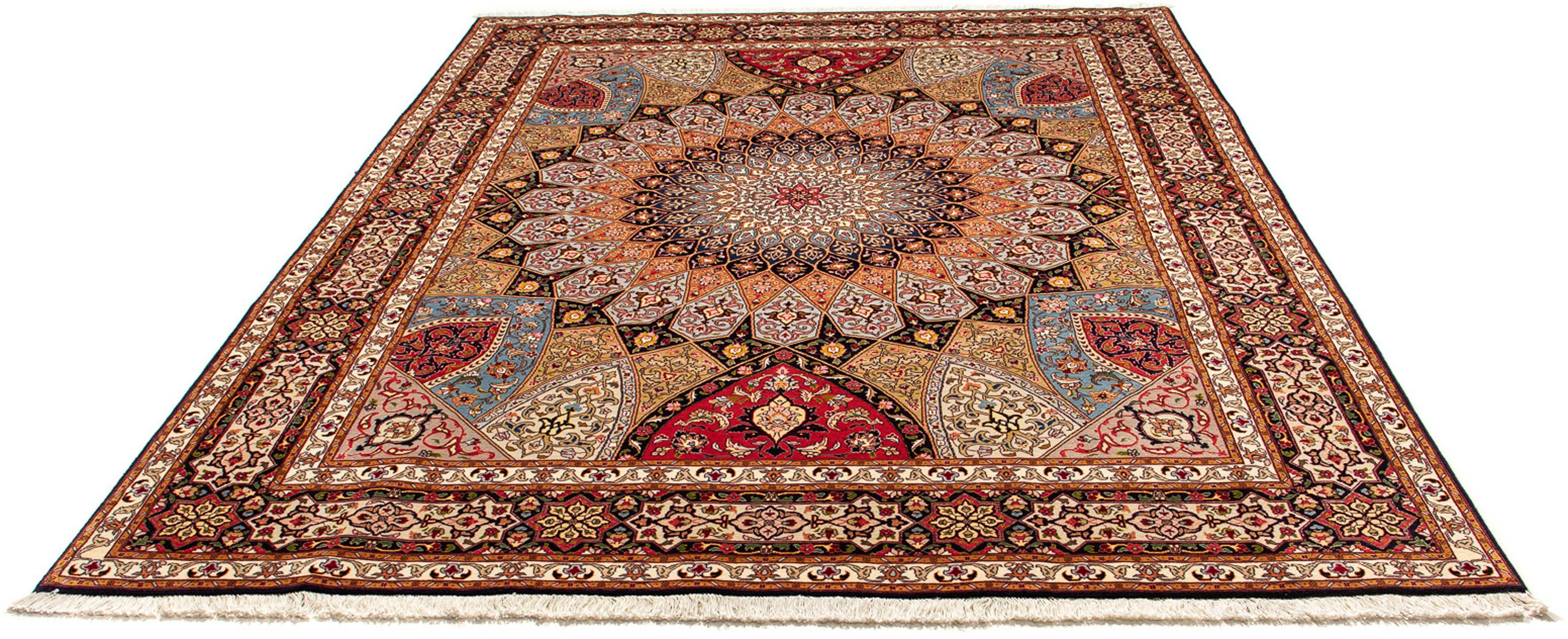 Orientteppich Perser - Täbriz - Royal - 257 x 201 cm - mehrfarbig, morgenland, rechteckig, Höhe: 7 mm, Wohnzimmer, Handgeknüpft, Einzelstück mit Zertifikat