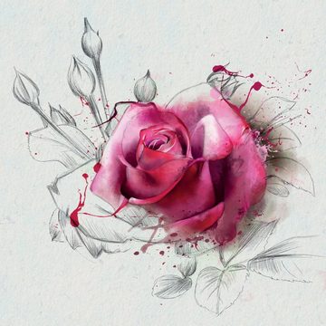 queence Dekokissen Rosenblüte, Kissenhülle ohne Füllung, 1 Stück