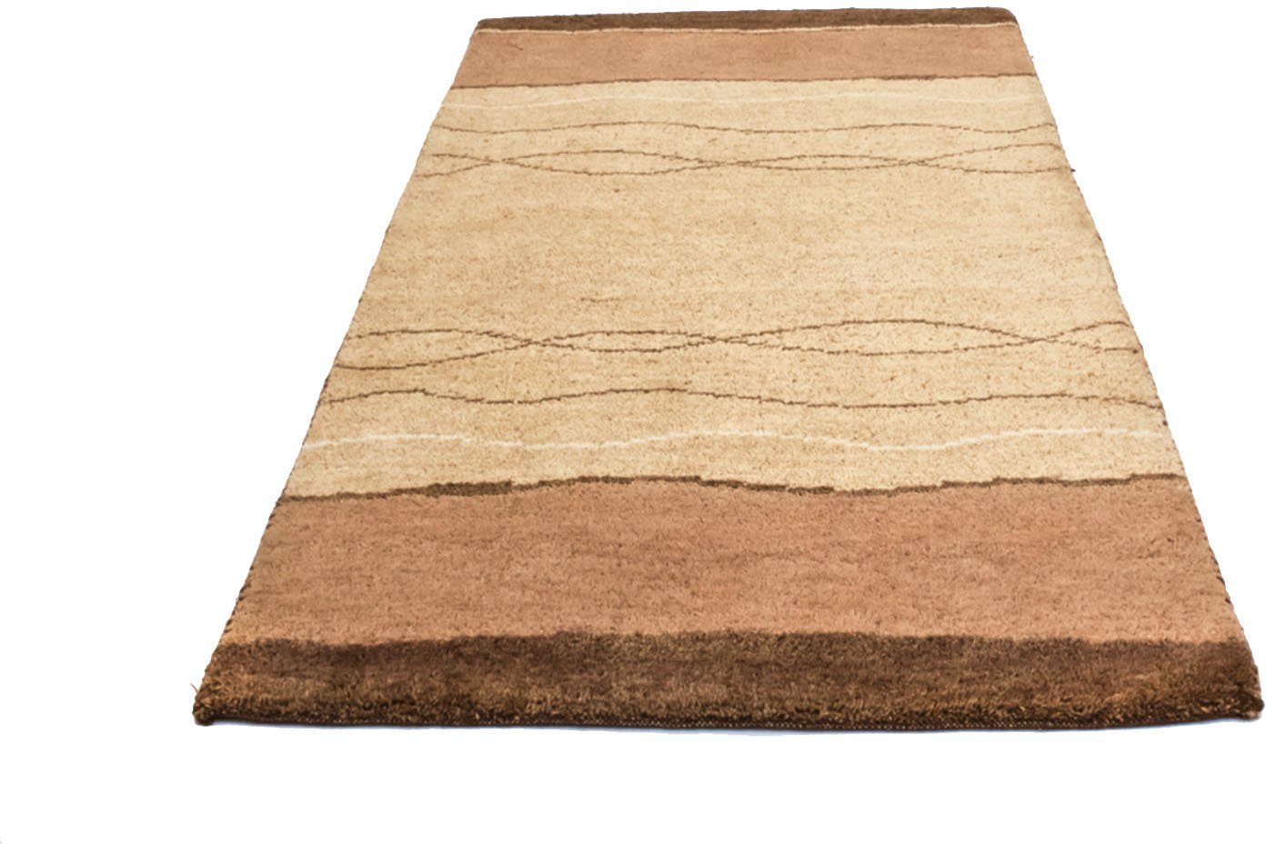 Wollteppich »Gabbeh Teppich handgeknüpft braun«, morgenland, rechteckig, Höhe 18 mm, handgeknüpft-Otto