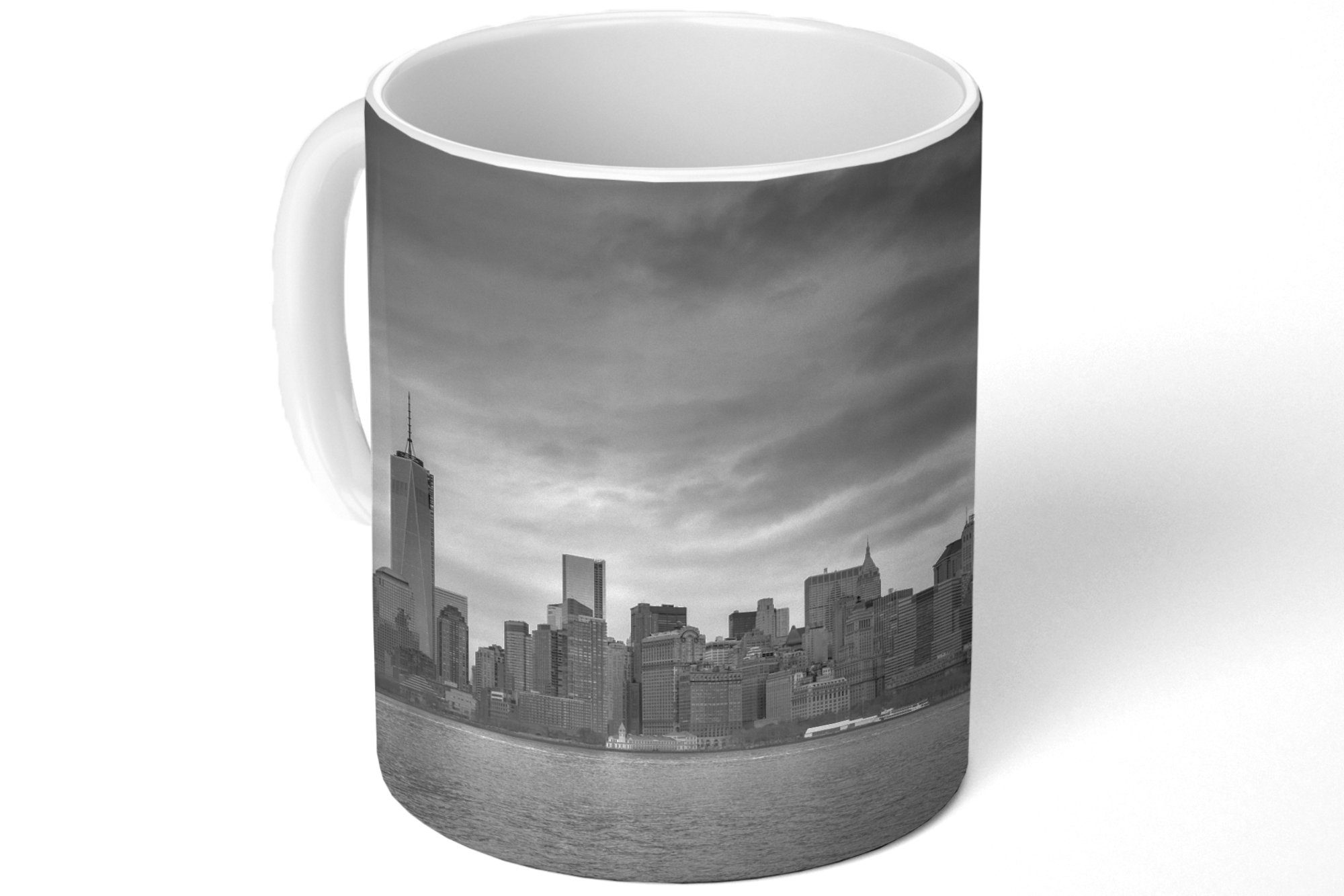 Teetasse, Keramik, MuchoWow in und schwarz weiß, York Tasse Teetasse, New Becher, Geschenk Manhattan Kaffeetassen,