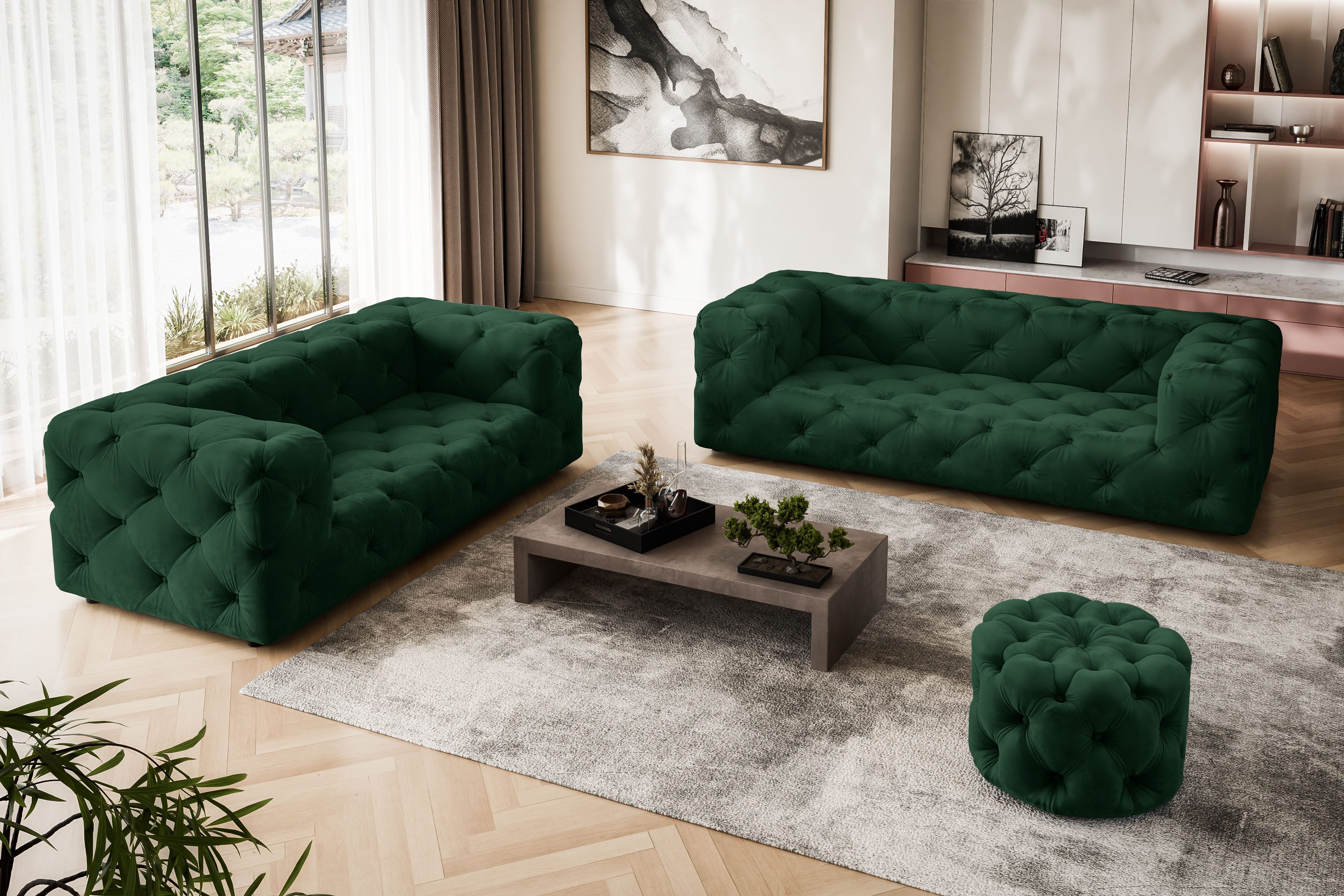 Home affaire 2-Sitzer FOLLINA, 2-Sitzer Sofa mit klassischer Chesterfield-K günstig online kaufen