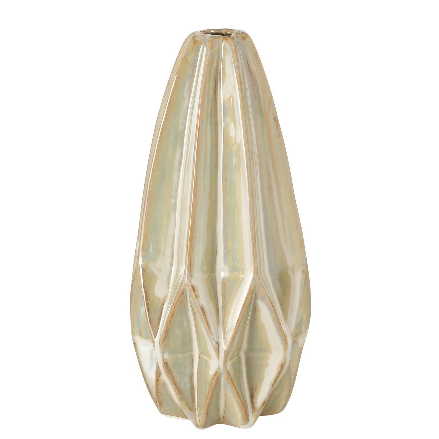 BOLTZE Dekovase "Stroma" aus Porzellan Vase in beige, Blumenvase
