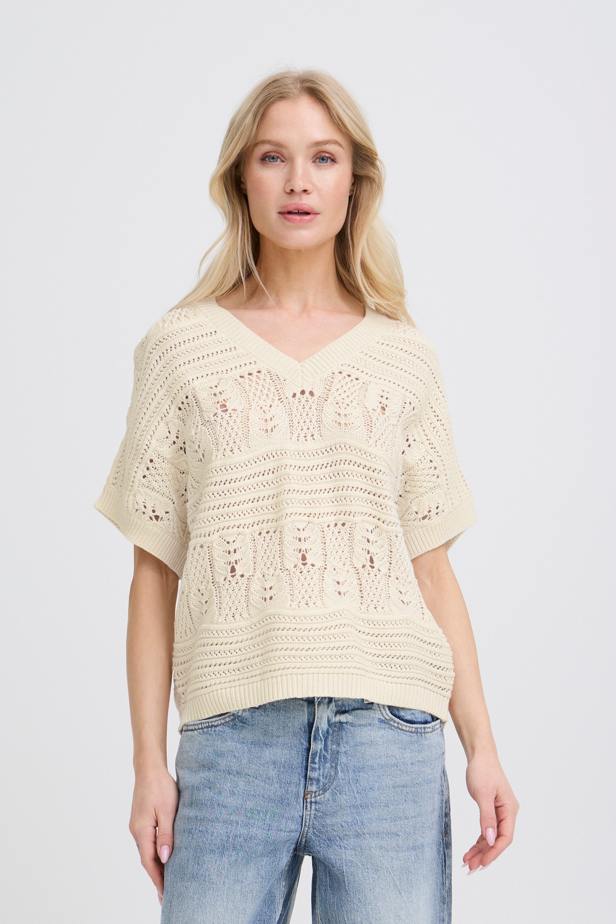 b.young Strickpullover Kurzarm-Bluse BYNERO