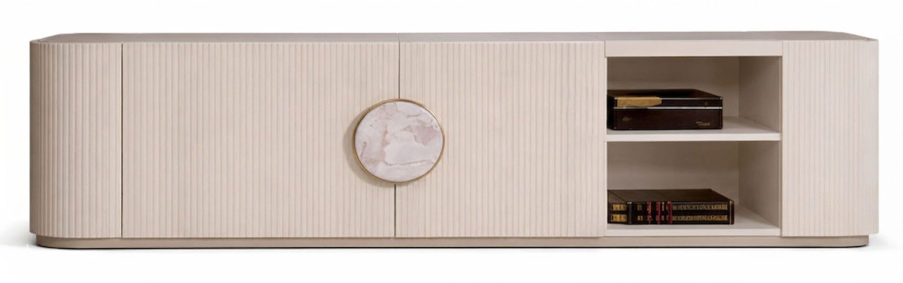 Xlmoebel TV-Wand Beiger Holz-TV-Schrank im modernen Design für Ihr Wohnzimmer, (1-St), Made in Europa