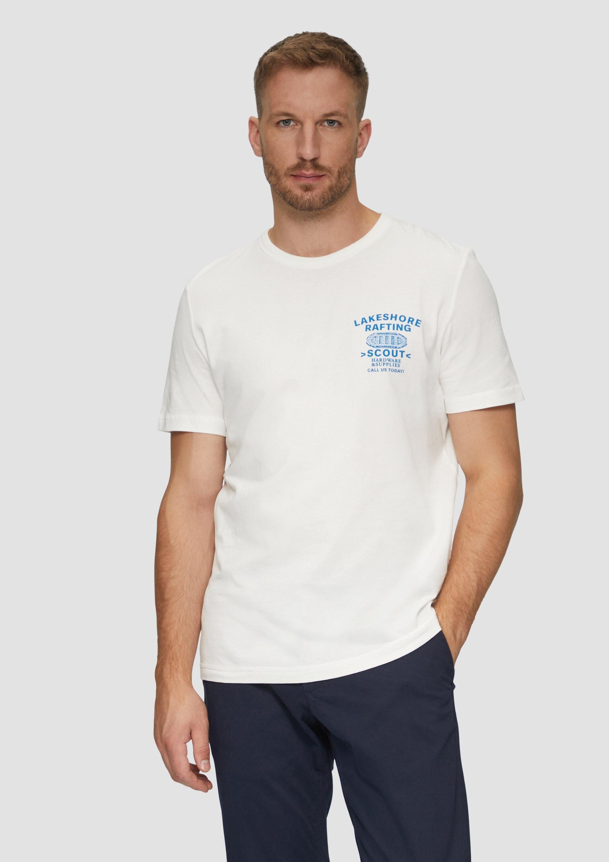 s.Oliver Kurzarmshirt T-Shirt Baumwollshirt mit Frontprint