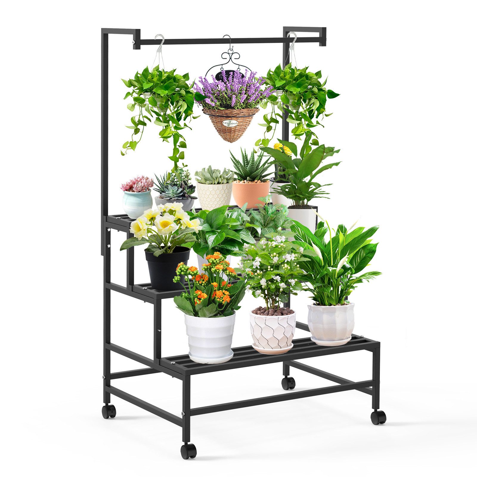BTTO Blumenständer Metall Blumenständer Pflanzenregal,Schwarz Pflanzenständ günstig online kaufen