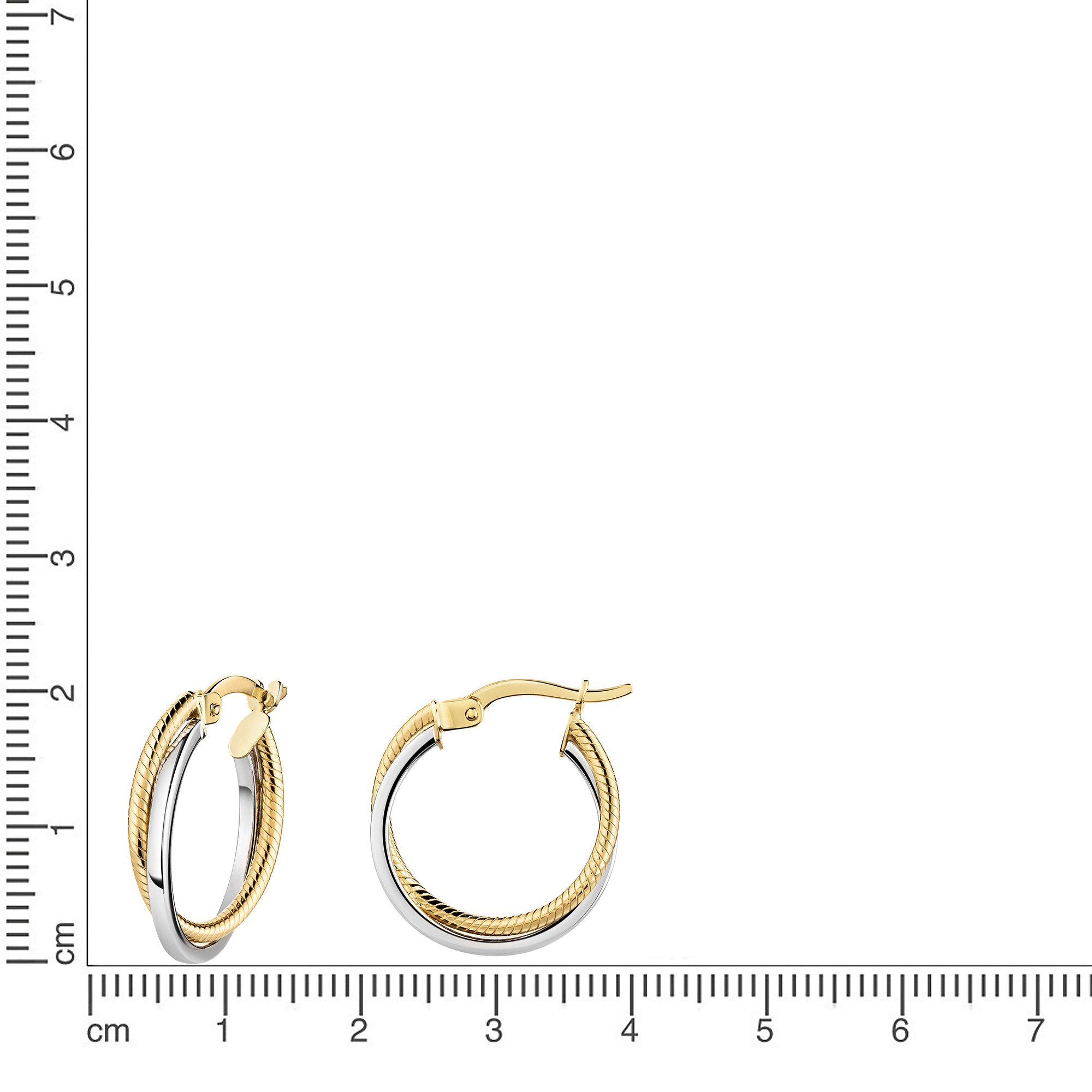 Fascination by Ellen K. Paar Creolen 375/- Gelbgold bicolor 2-reihig günstig online kaufen