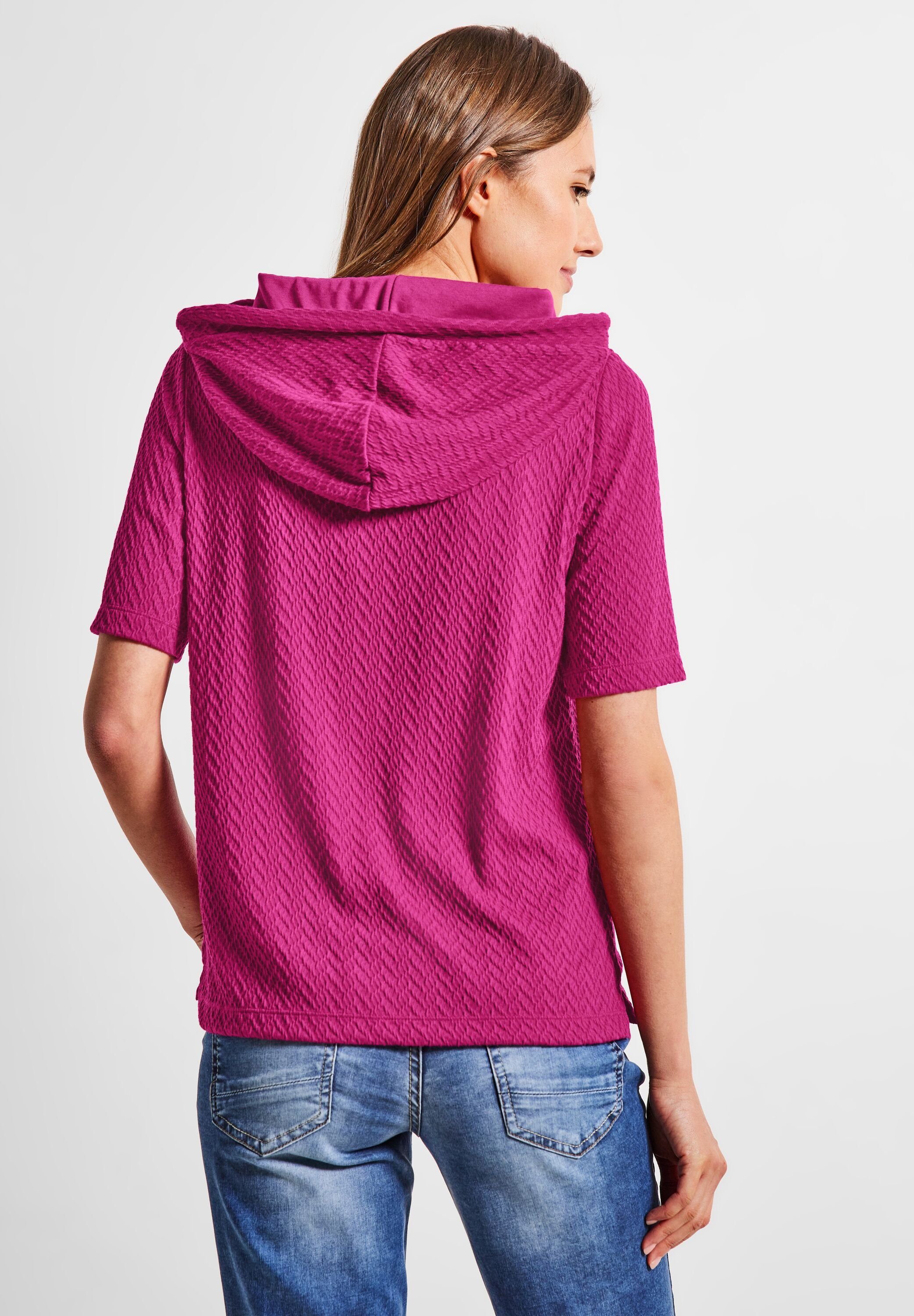 (1-tlg) Halbarmshirt Nicht Cool Cecil Vorhanden, Kapuzenshirt T-Shirt Cecil mit Pink Struktur in