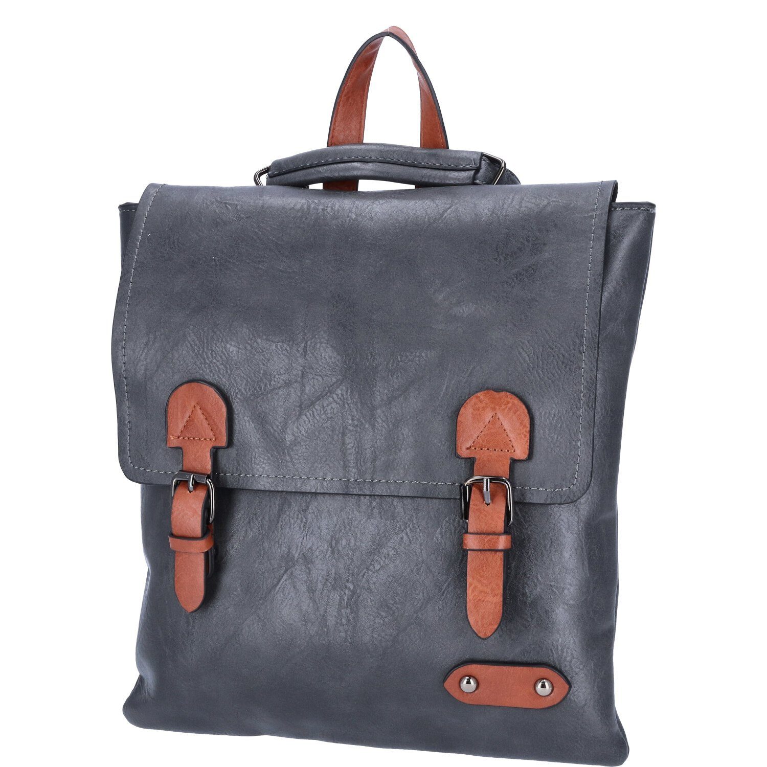 Antonio Umhängetasche Antonio Damen Rucksack/Tasche 2in1 grey (Stück, Stück), Reißverschluss