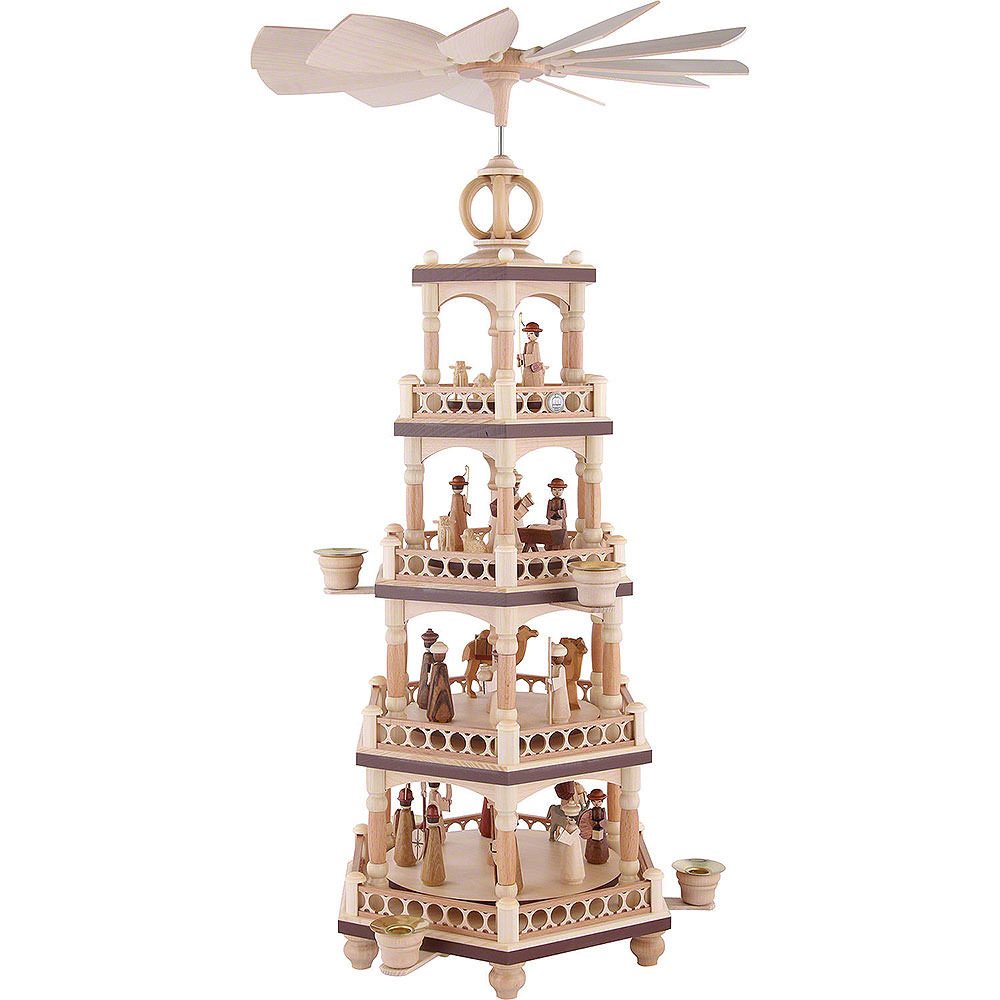 Müller Kleinkunst GmbH Seiffen Weihnachtspyramide 4-stöckige Weihnachtspyramide - Heilige Geschichte (64cm) von Müller K