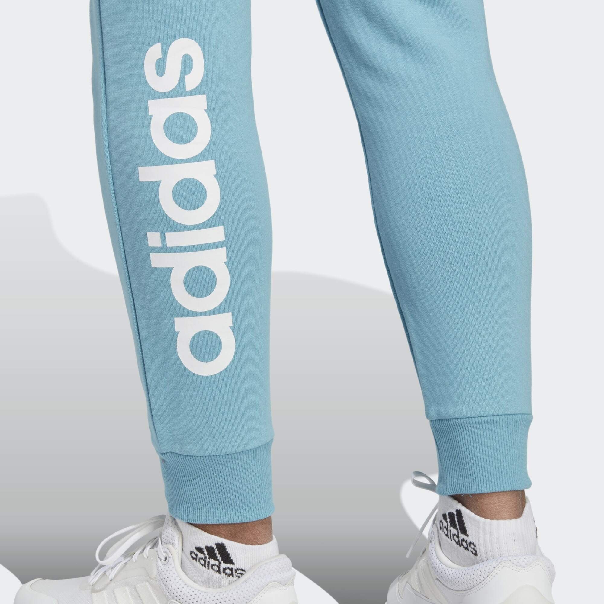 adidas Sportswear Jogginghose ESSENTIALS CUFFED / LINEAR FRENCH Preloved White TERRY Blue HOSE