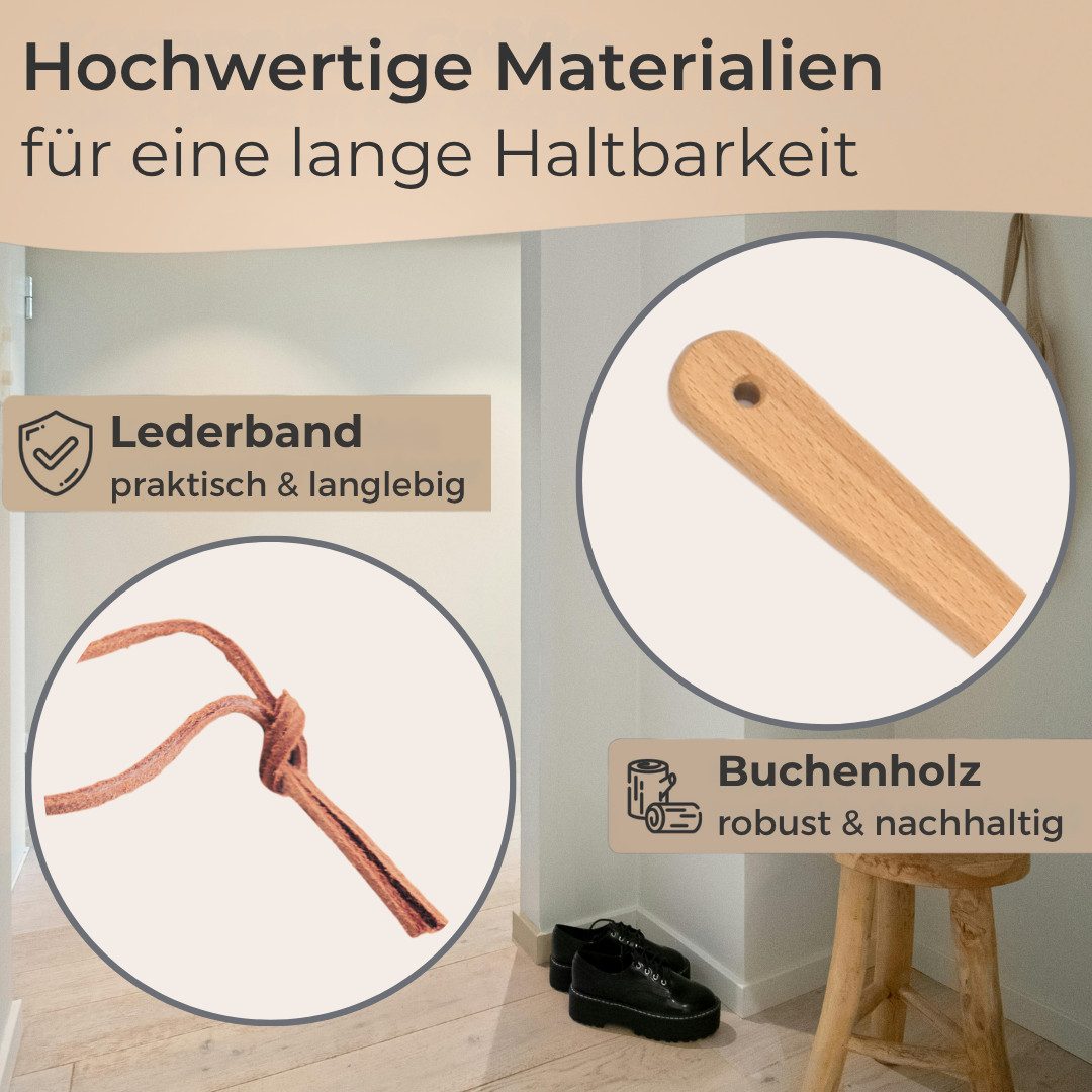 Topanbieter999 Schuhlöffel verschiedene Ausführungen aus hochwertigem Buchenholz, Made in EU