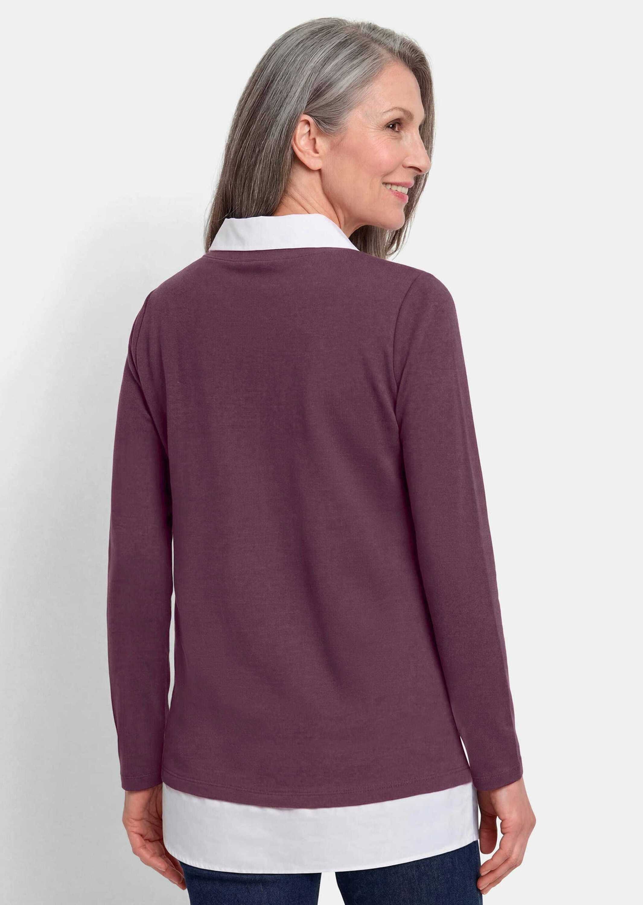 GOLDNER Longshirt Elegantes 2-in-1 Business-Oberteil Langarm-Shirt mit Hemdkragen und Hemdsaum, hüftumspielend, Baumwolle – Bild 3 von 5