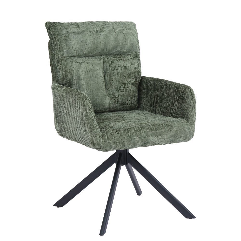 HOME DELUXE Esszimmerstuhl mit Armlehne ALUNA (1 St), 360° Drehfunktion, Ar günstig online kaufen