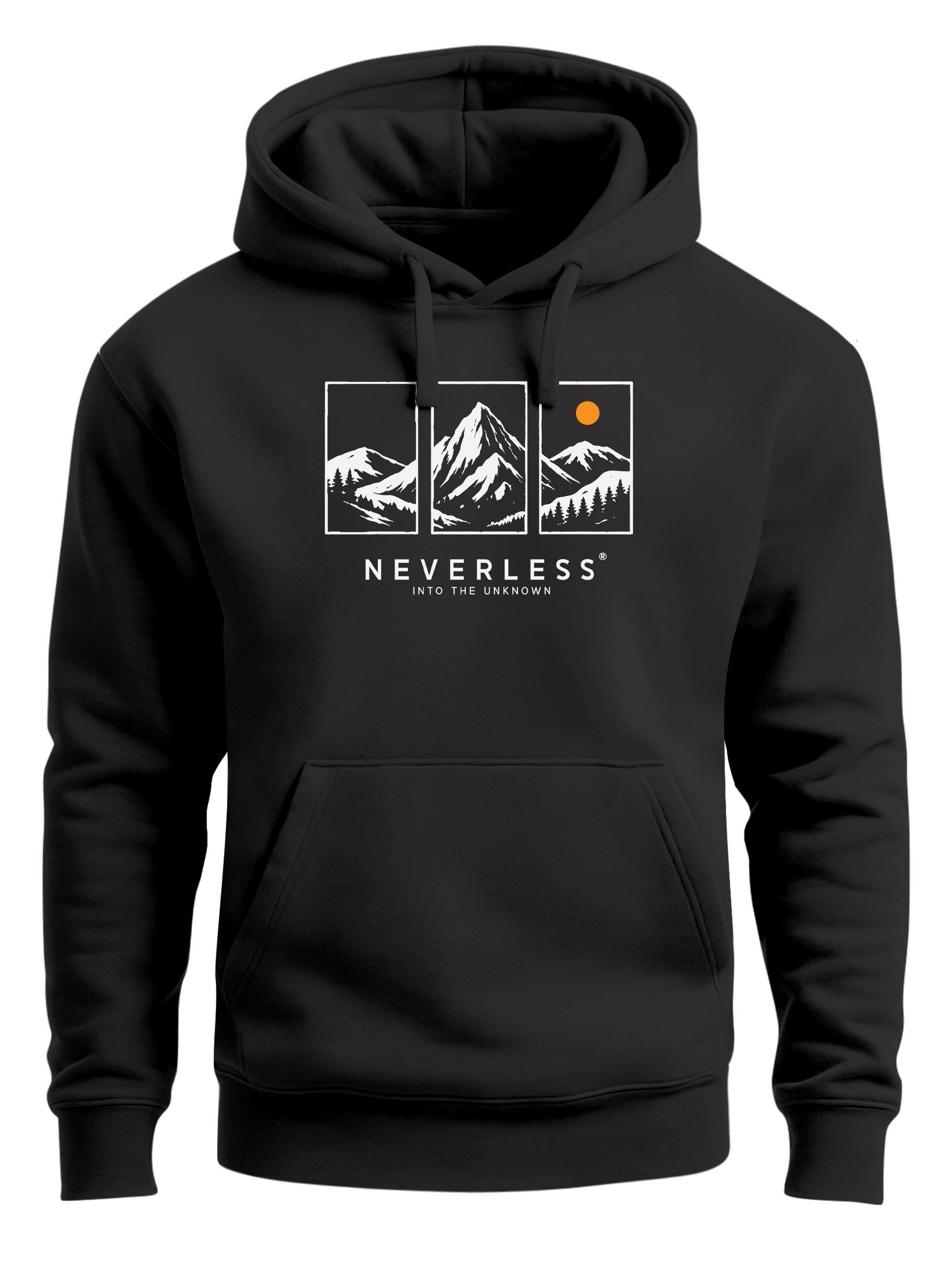 Hoodie Hoodie Herren Print Aufdruck Tryptichon Berge Wandern Natur Design