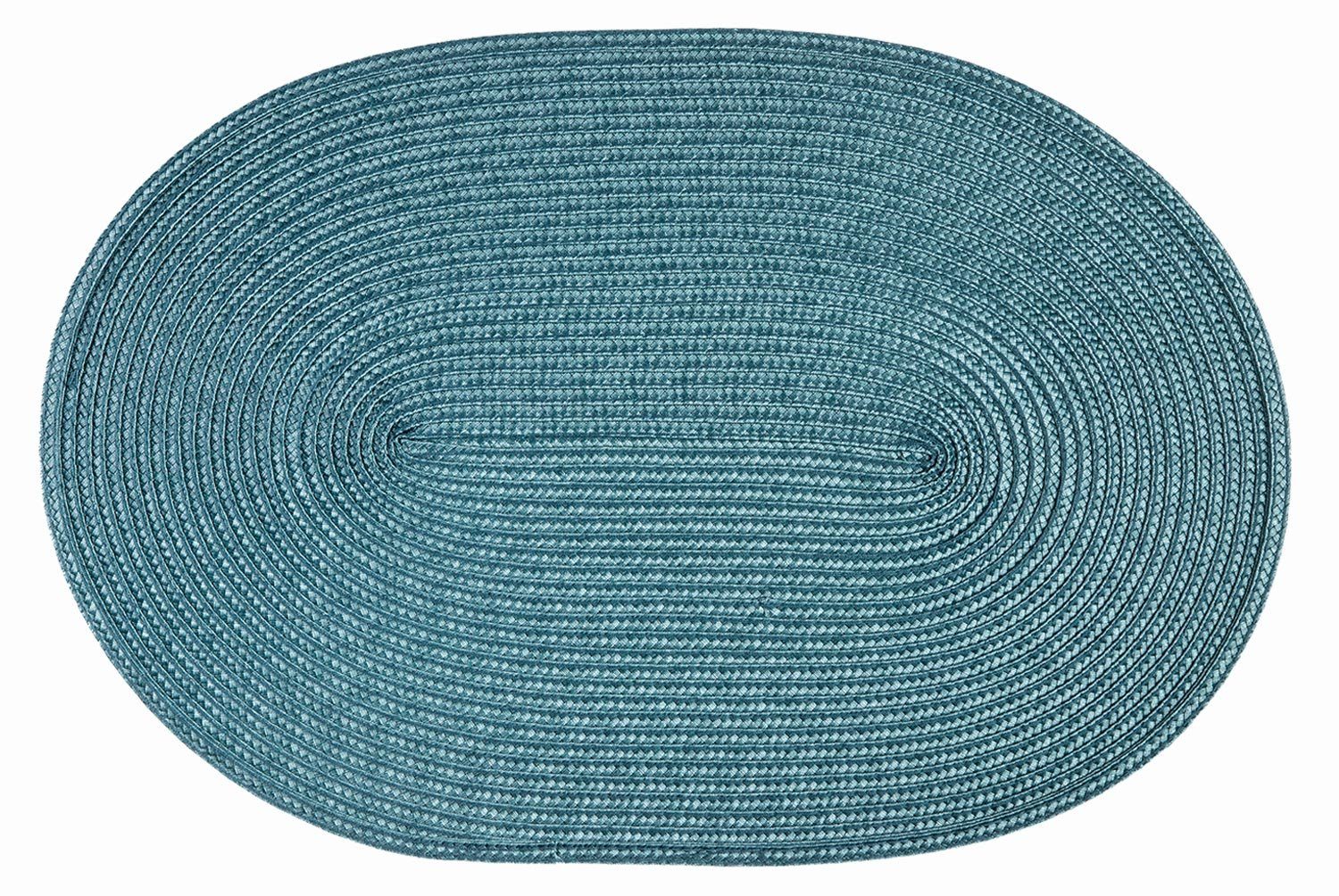 Platzset, Platzset oval ca. 45x30 cm Bast Optik Platzdeckchen Tischset geflochte, Haus und Deko, (1-St)