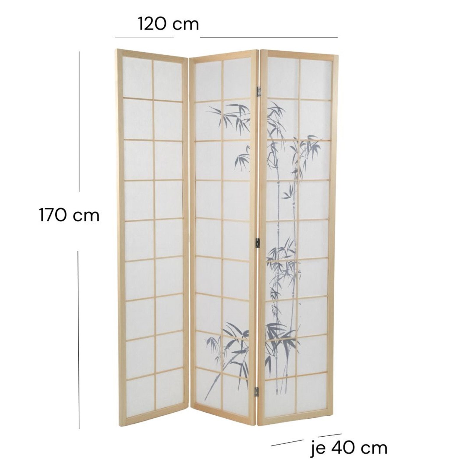 DESIGN DELIGHTS Paravent RAUMTEILER "ASIA", Reispapier, 170x120cm Shoji Par günstig online kaufen