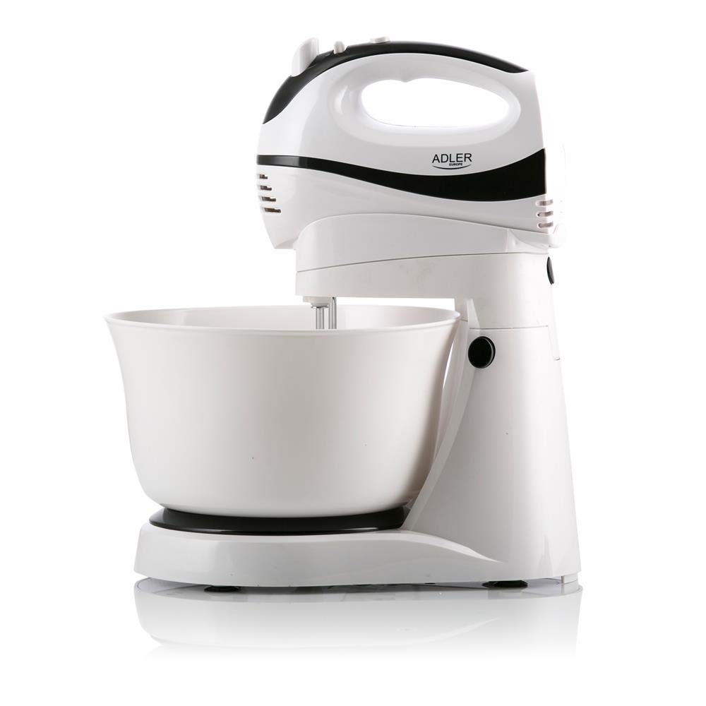 Adler Handmixer AD 4206, 300,00 W, 5 Geschwindigkeiten, mit Rührschüssel, Rührbesen und Knethaken