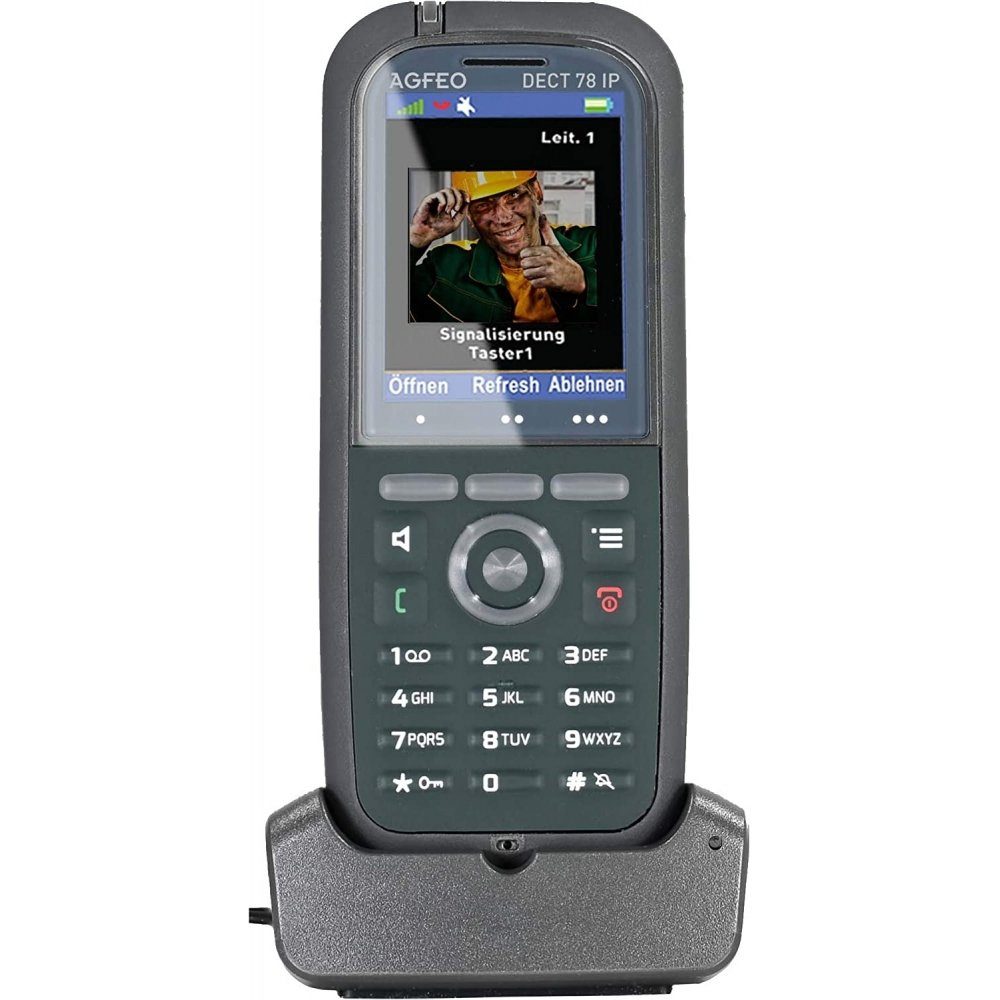 78 IP Mobilteil - Schnurloses DECT Systemtelefon - DECT-Telefon grau Agfeo