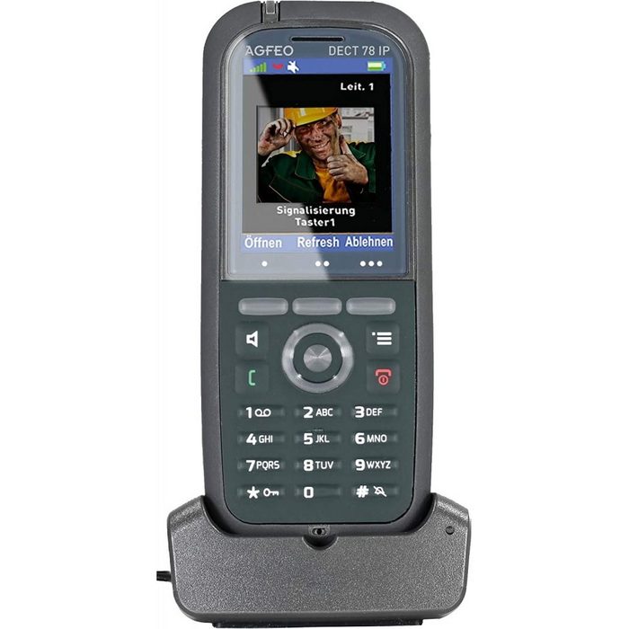 Agfeo DECT 78 IP Mobilteil - Systemtelefon - grau Schnurloses DECT-Telefon
