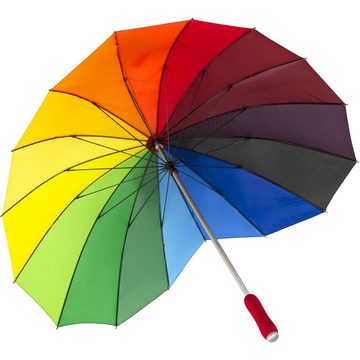 Impliva Langregenschirm Regenschirm 16-teilig in Herzform Hochzeitsschirm, in strahlenden Regenbogen-Farben