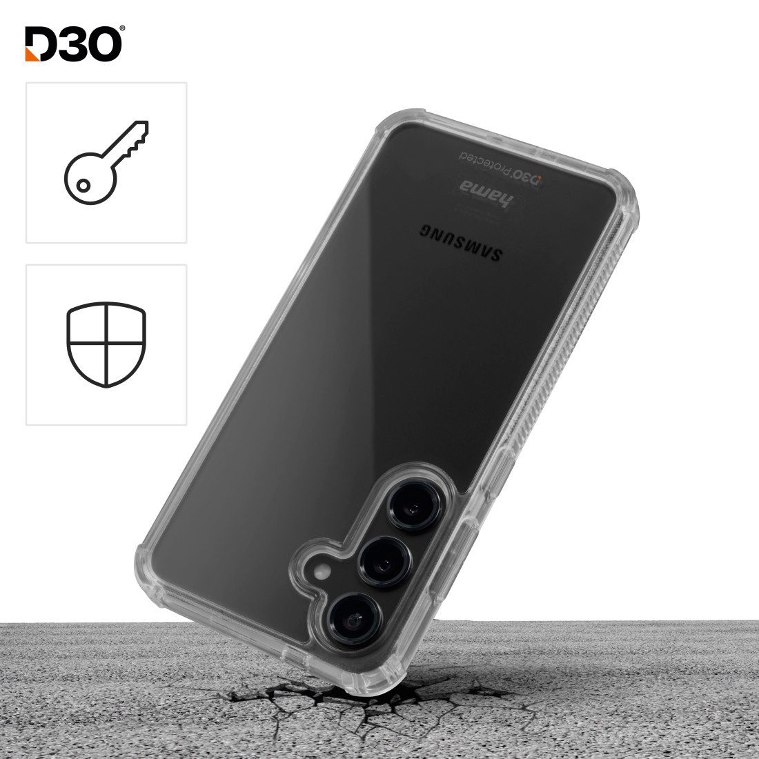 Hama Smartphone-Hülle Handyhülle „Extreme Protect“ für Galaxy S24 (stoßfest, sturzsicher), Smartphonetasche, Antivergilbung, Kratzschutz, Rundumschutz, flexibel
