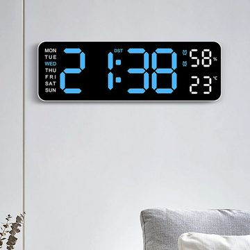 AUKUU Wecker Elektronische Elektronische Uhr einfache Multifunktionsuhr rechteckiger Wecker mit großer Schrift Hänge oder Standuhr
