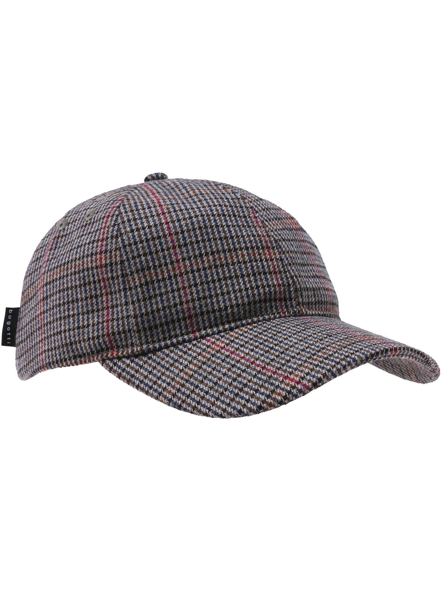 Baseball Cap bugatti Basecap mit klassischem Glencheck-Karo in Wollmischung