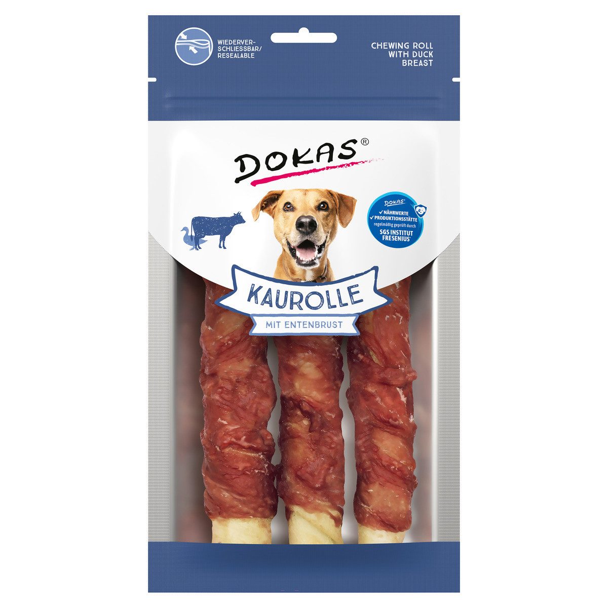 Dokas Kaurolle mit Entenbrust Medium 150 g, Snack für: Hund